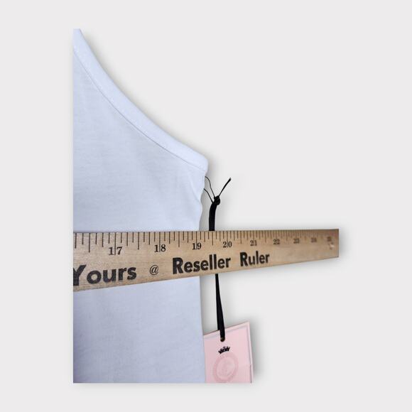 NEW Juicy Couture Bride Tank Top White Silver Foil Women's Size Large - Picture 4 of 5